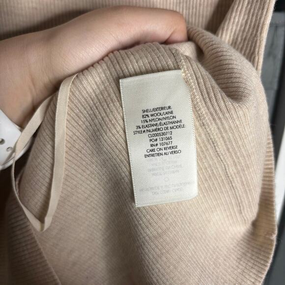 Alice and Olivia Darcey Single Layer Turtleneck Top Almond Heather Size L - Picture 8 of 8